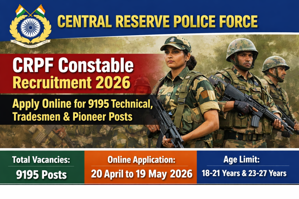 CRPF Constable Tradesman Recruitment 2026